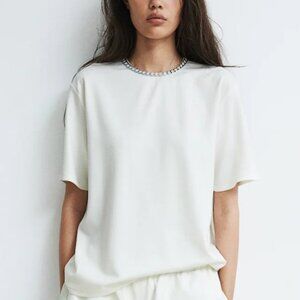 H&M Chain-Decorated White Top Size Small